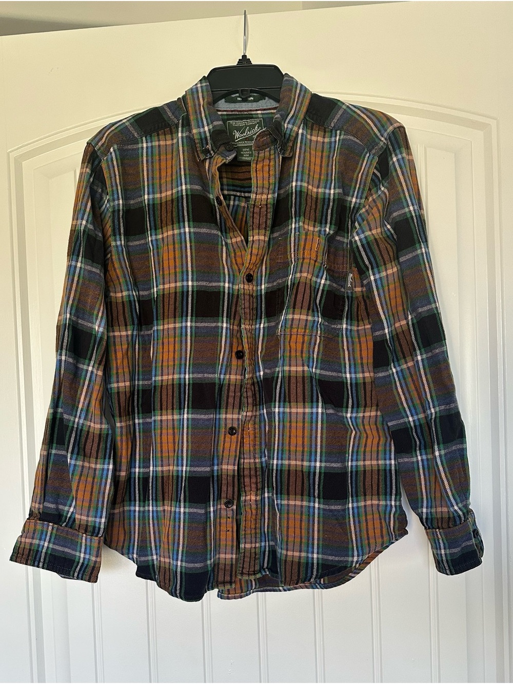 Vintage Fall Woolrich Trout Run Multicolored Plaid Flannel Button Down Shirt